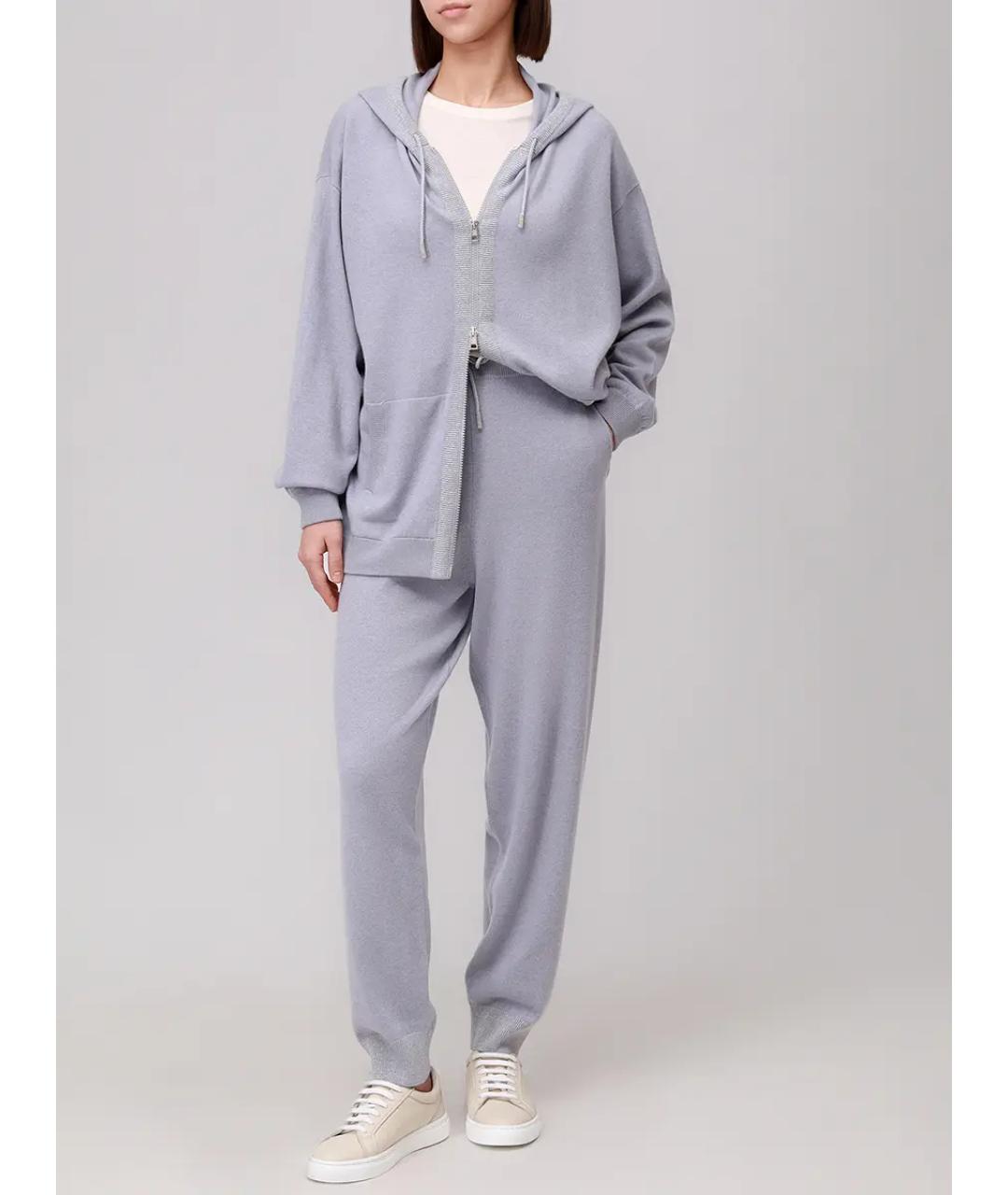 PANICALE Голубой кашемировый костюм с брюками, фото 2