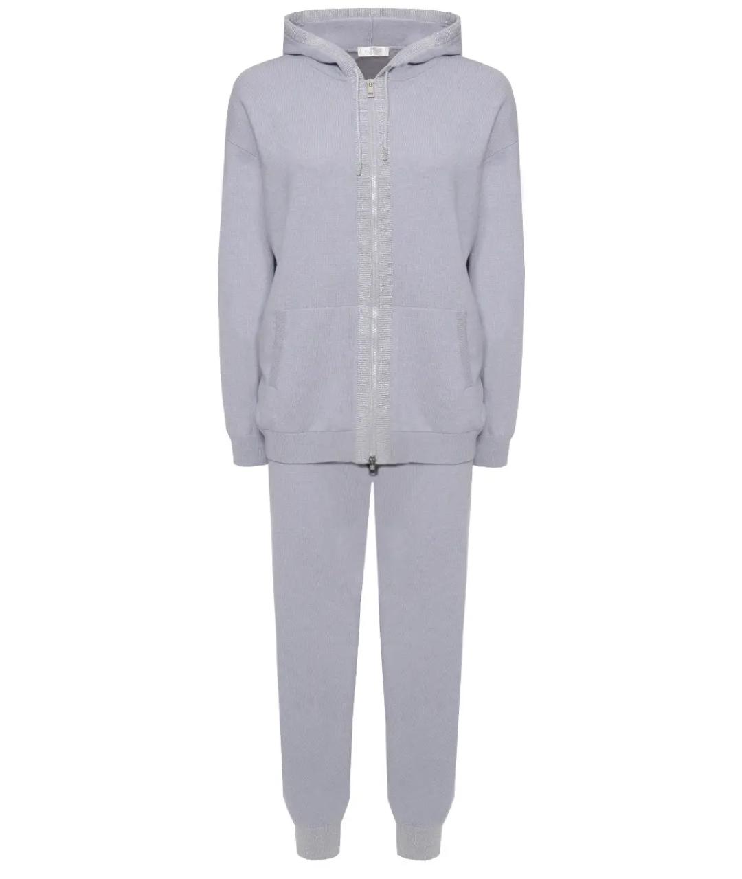 PANICALE Голубой кашемировый костюм с брюками, фото 1