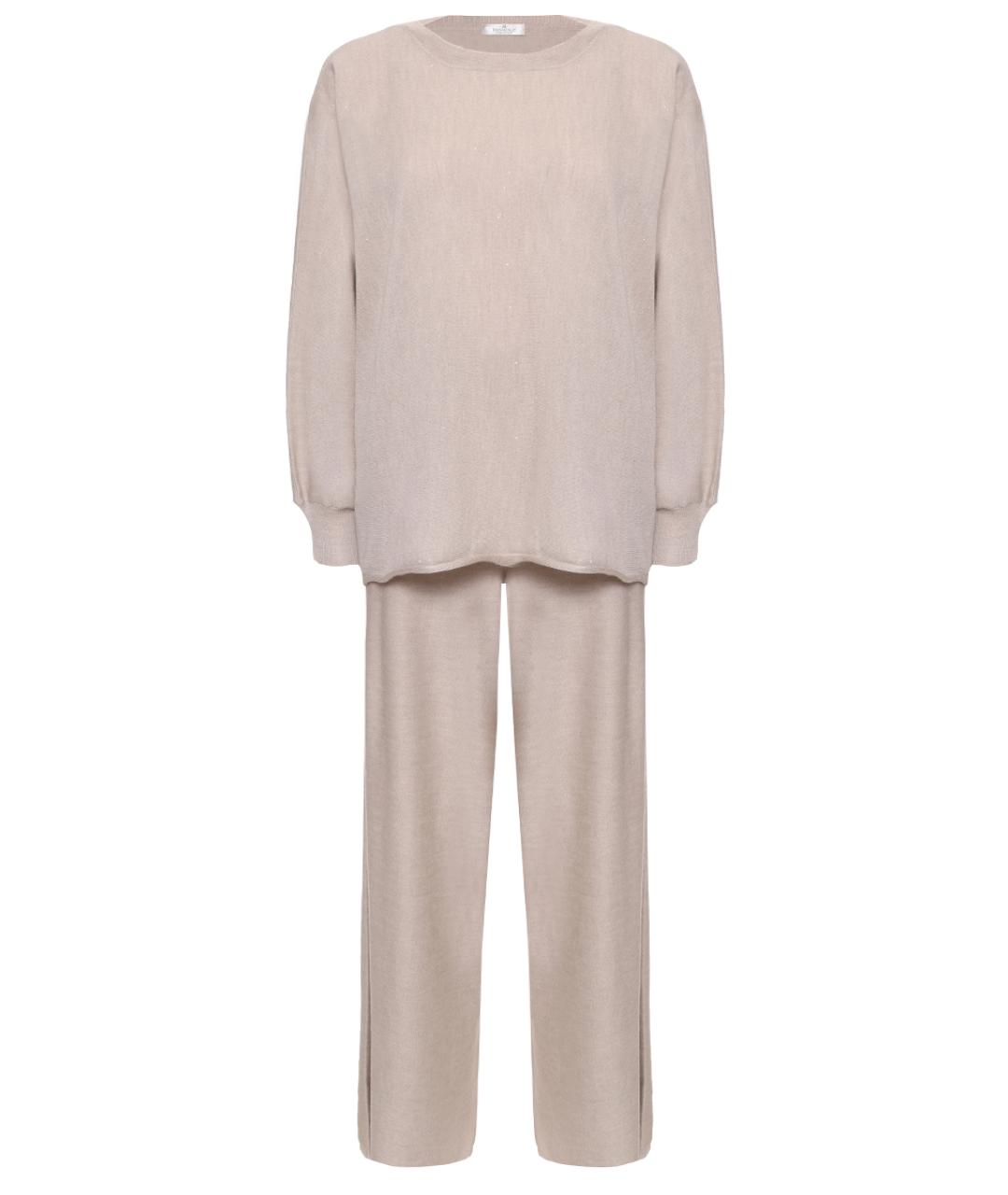 PANICALE Бежевый шерстяной костюм с брюками, фото 1