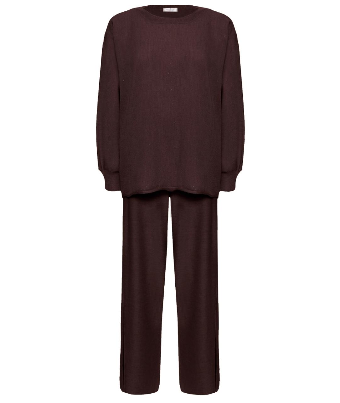 PANICALE Бордовый шерстяной костюм с брюками, фото 1