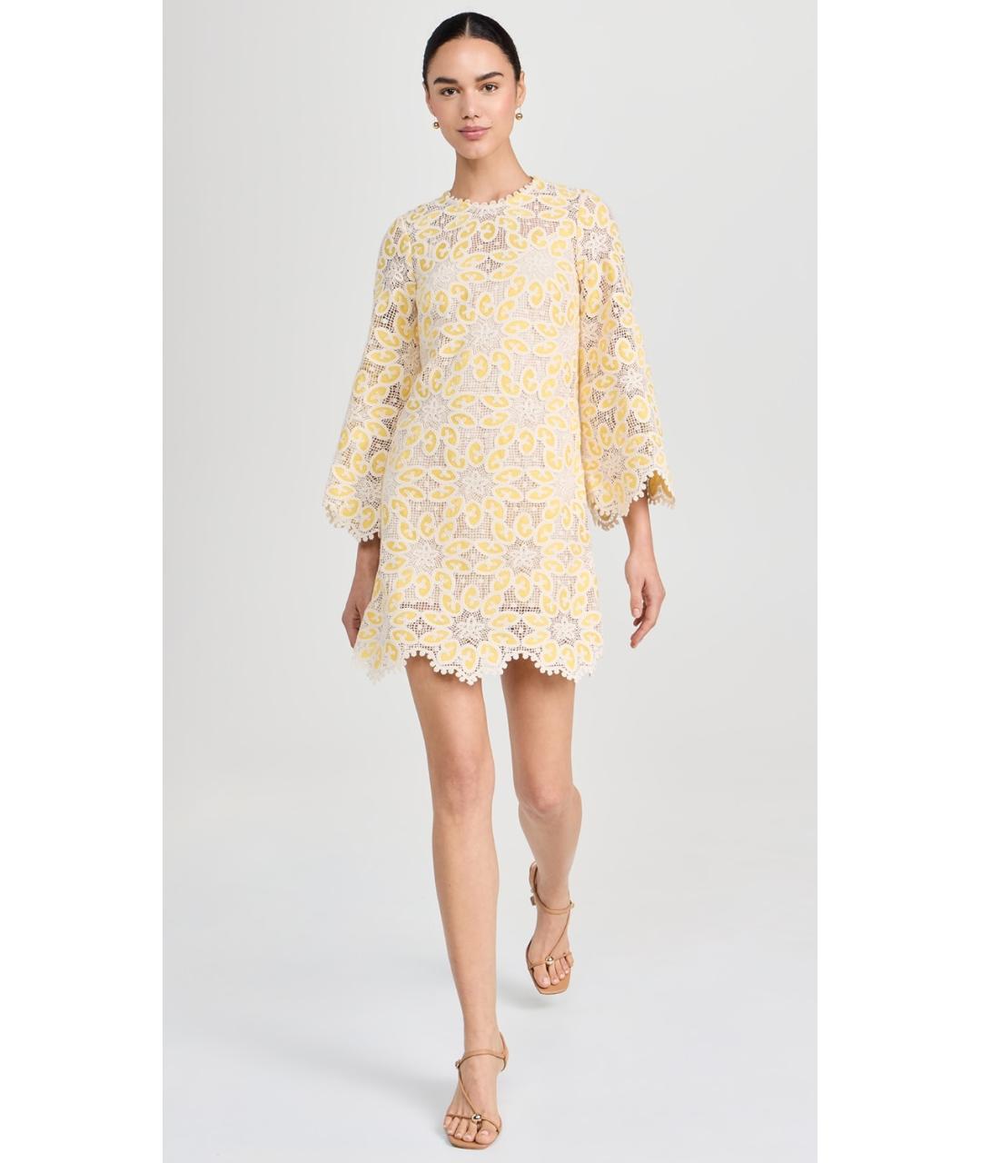 ZIMMERMANN Желтое хлопковое коктейльное платье, фото 9