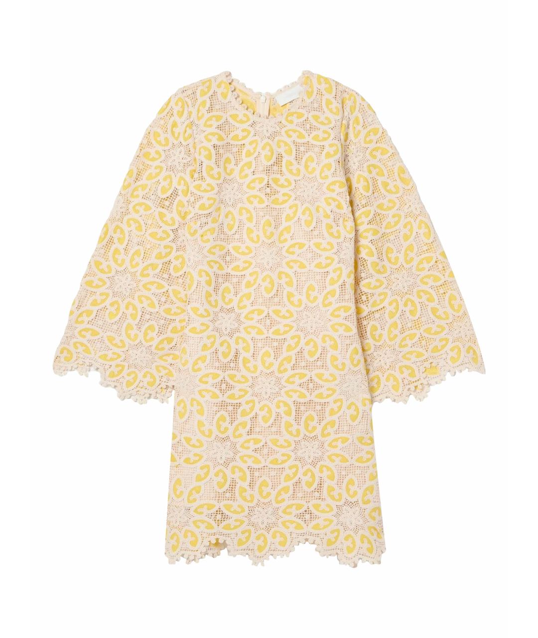 ZIMMERMANN Желтое хлопковое коктейльное платье, фото 1