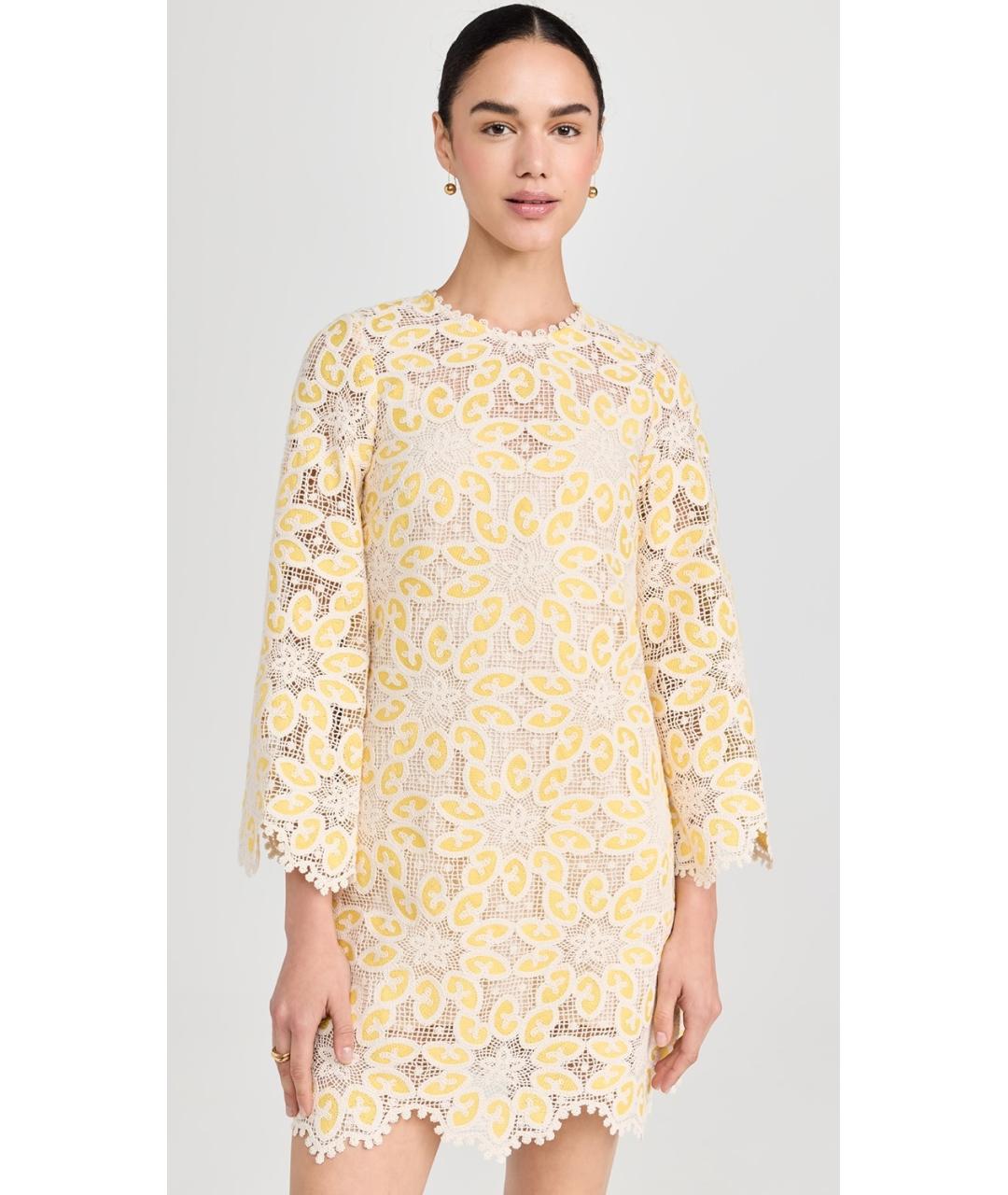 ZIMMERMANN Желтое хлопковое коктейльное платье, фото 6