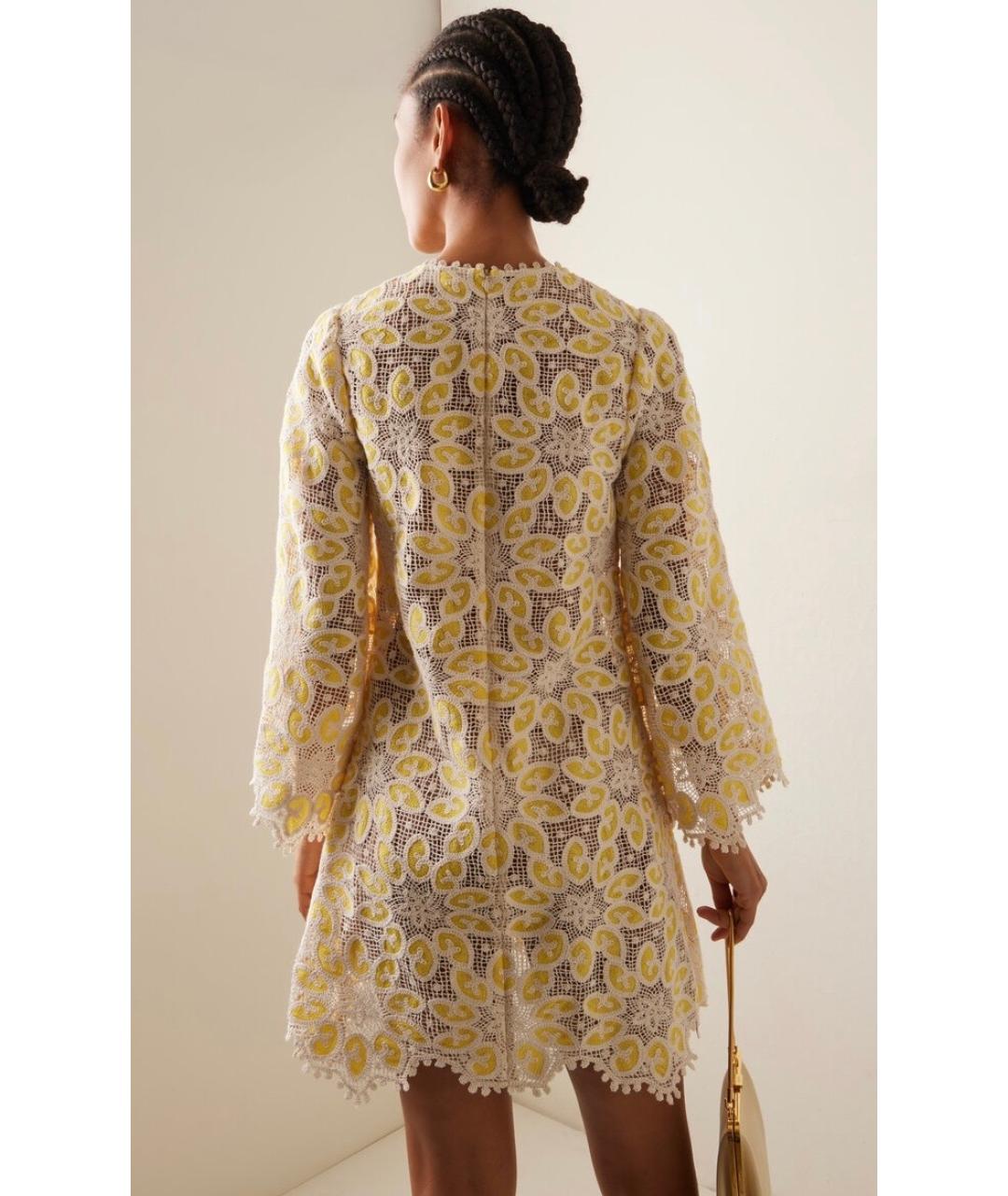 ZIMMERMANN Желтое хлопковое коктейльное платье, фото 4