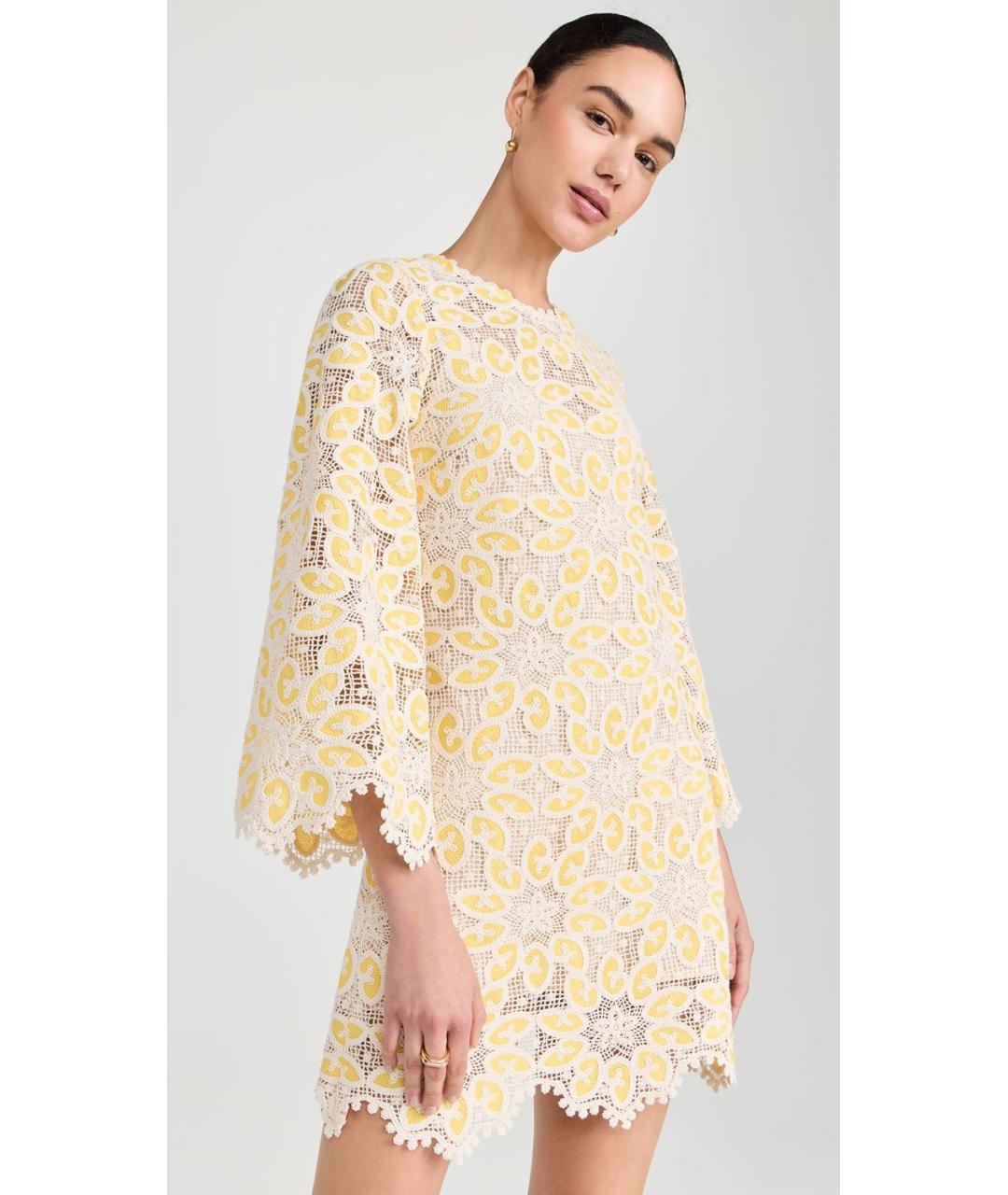 ZIMMERMANN Желтое хлопковое коктейльное платье, фото 5