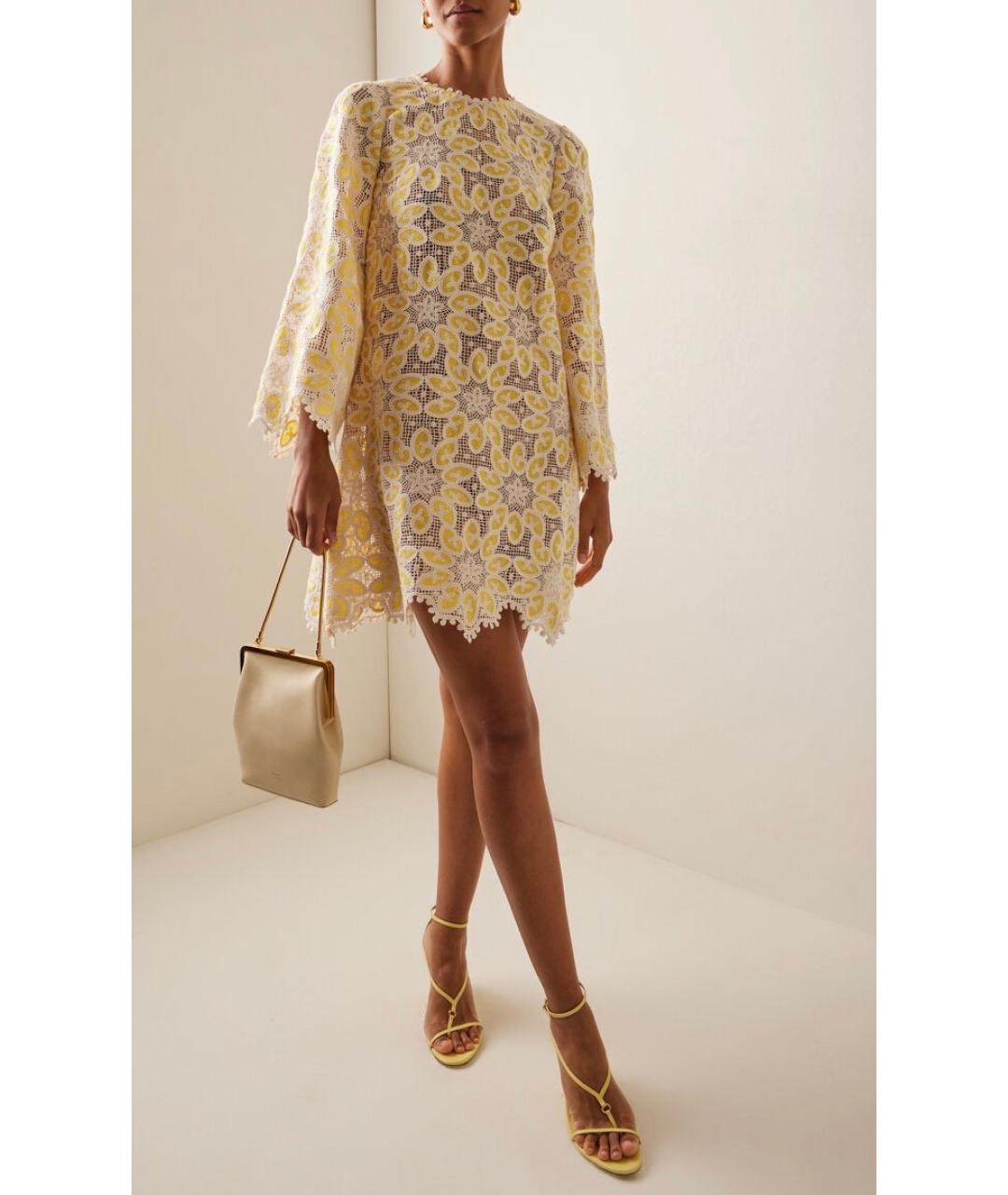 ZIMMERMANN Желтое хлопковое коктейльное платье, фото 2