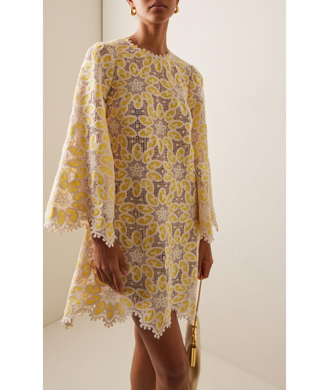 ZIMMERMANN Желтое хлопковое коктейльное платье, фото 3