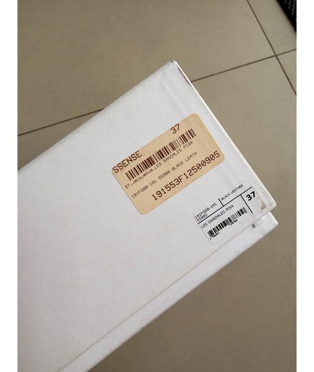 JACQUEMUS Черные кожаные босоножки, фото 4