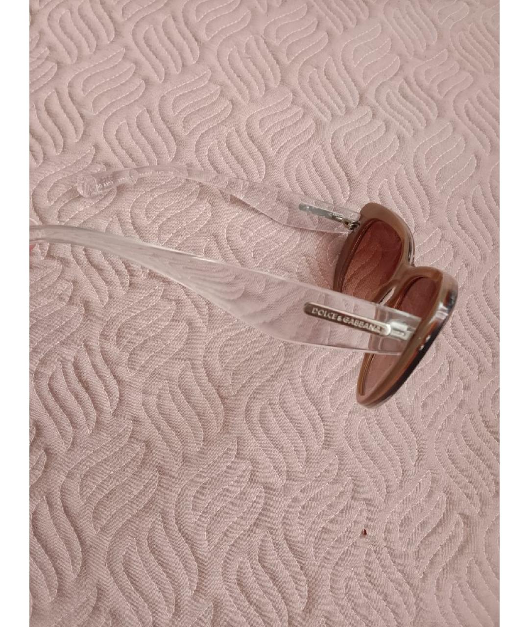 DOLCE&GABBANA Бежевые пластиковые солнцезащитные очки, фото 2