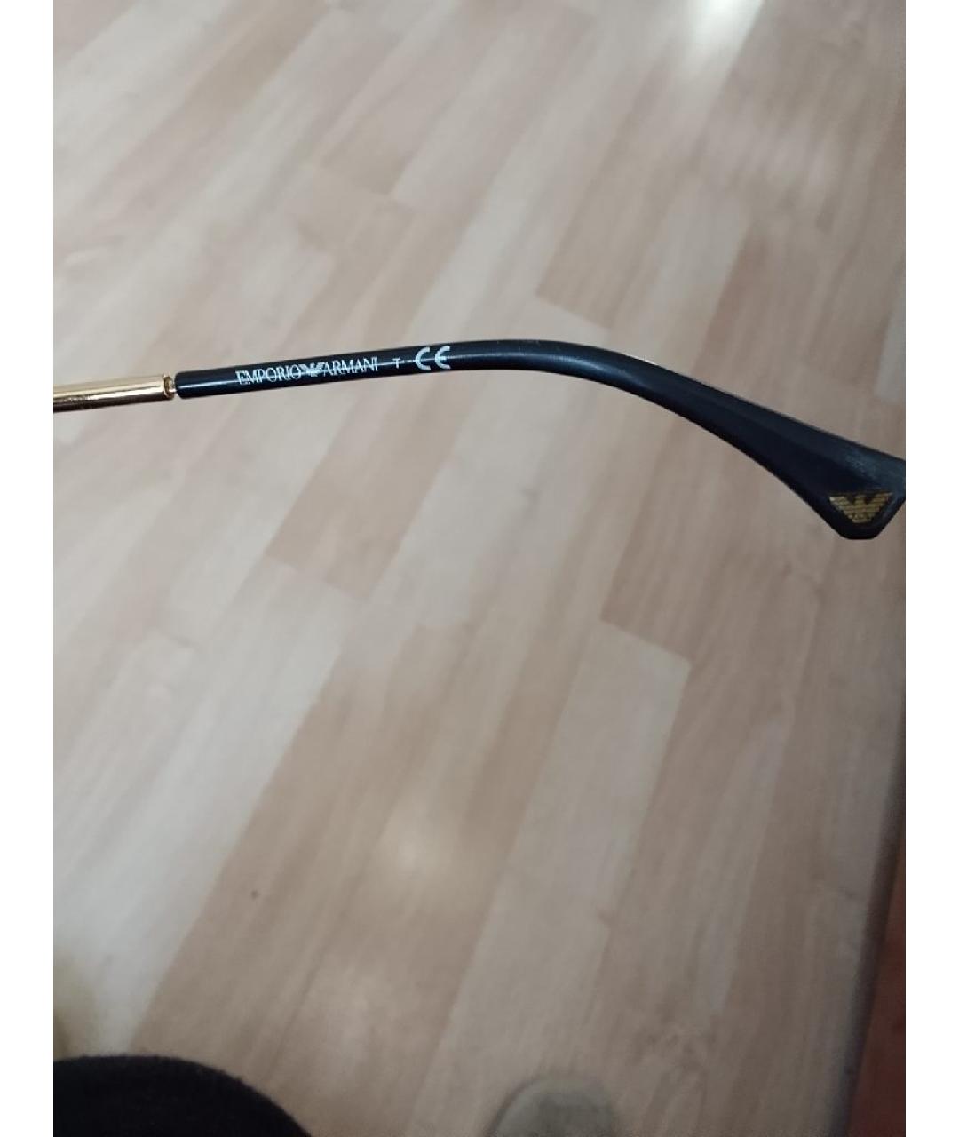 EMPORIO ARMANI Золотые металлические солнцезащитные очки, фото 3