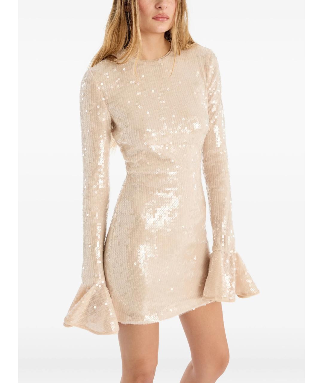 ROTATE Бежевое полиэстеровое коктейльное платье, фото 3