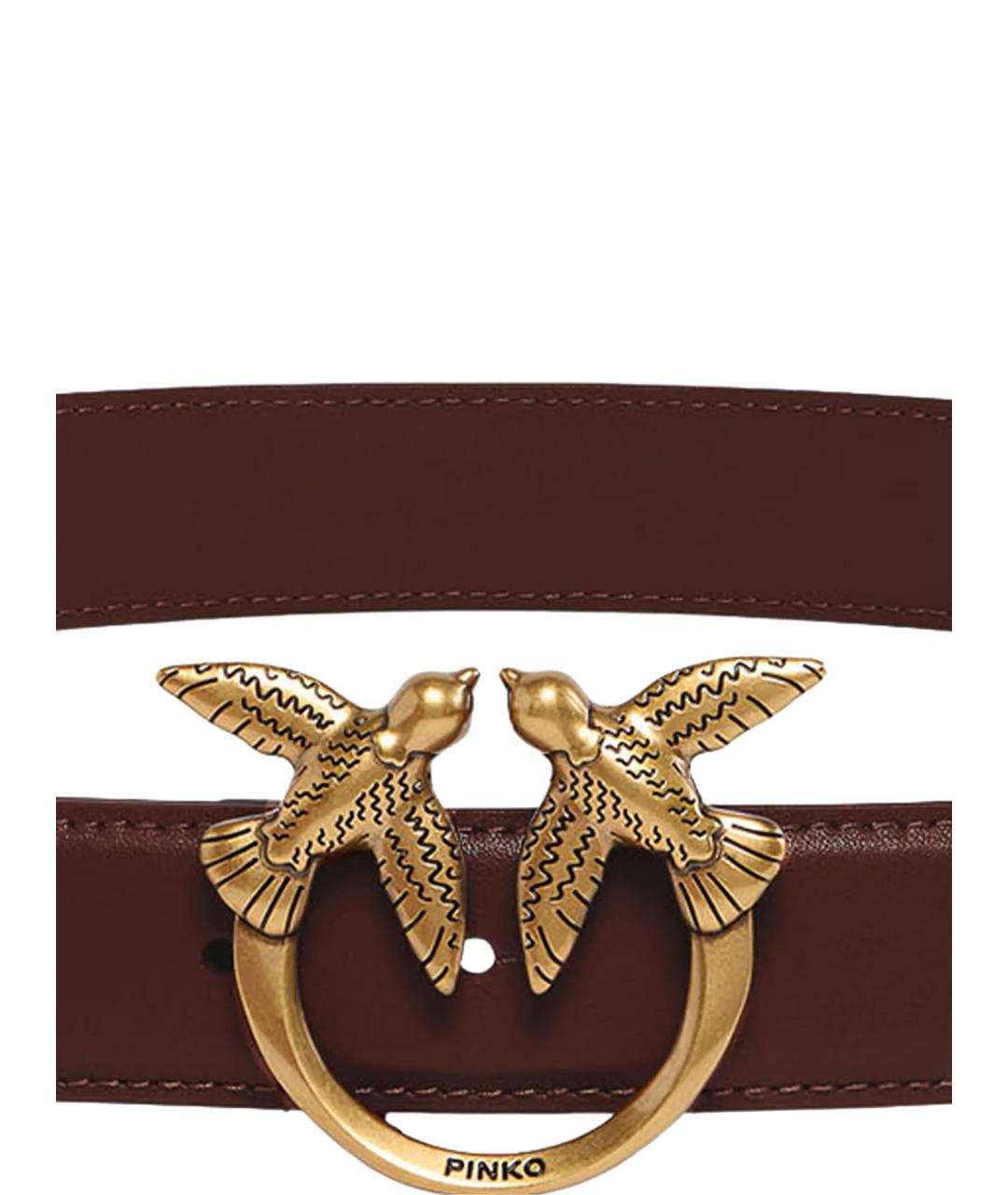 PINKO Коричневый кожаный ремень, фото 2