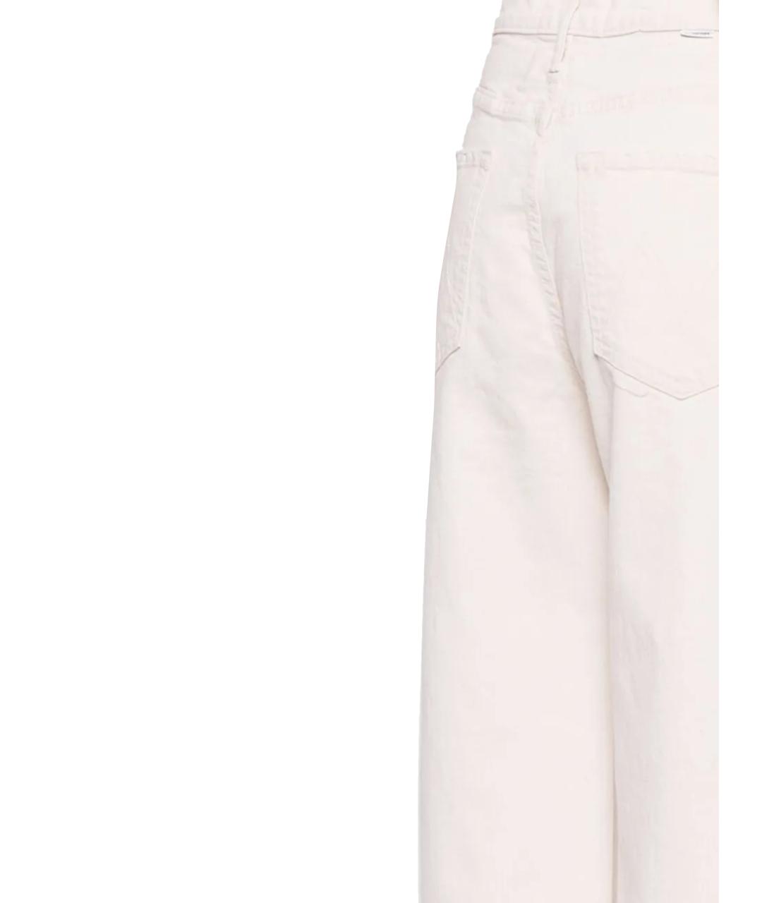 MOTHER Белые хлопко-эластановые прямые джинсы, фото 3
