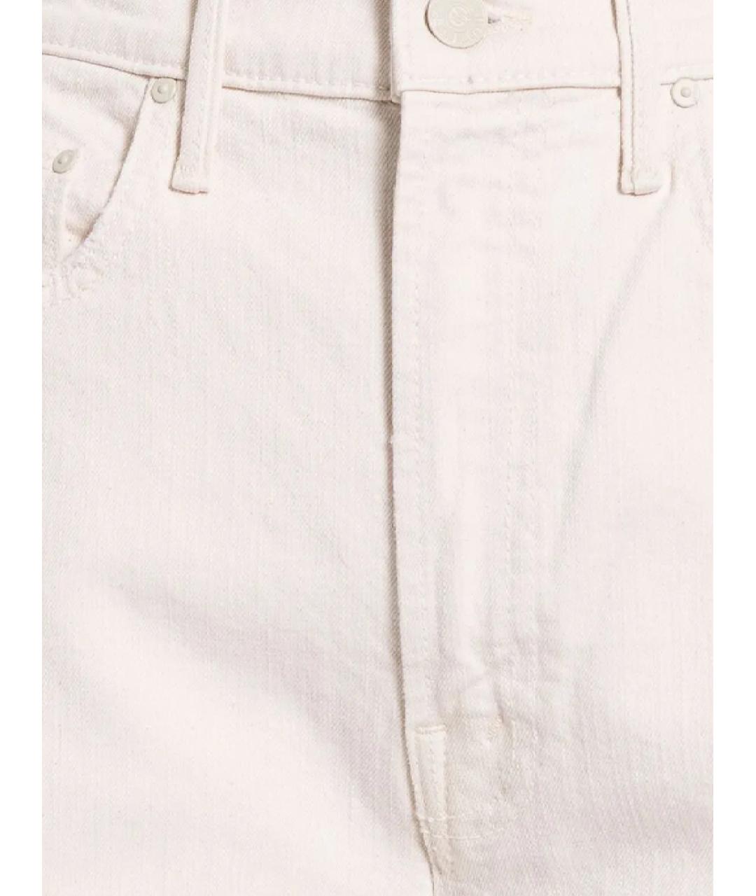 MOTHER Белые хлопко-эластановые прямые джинсы, фото 2