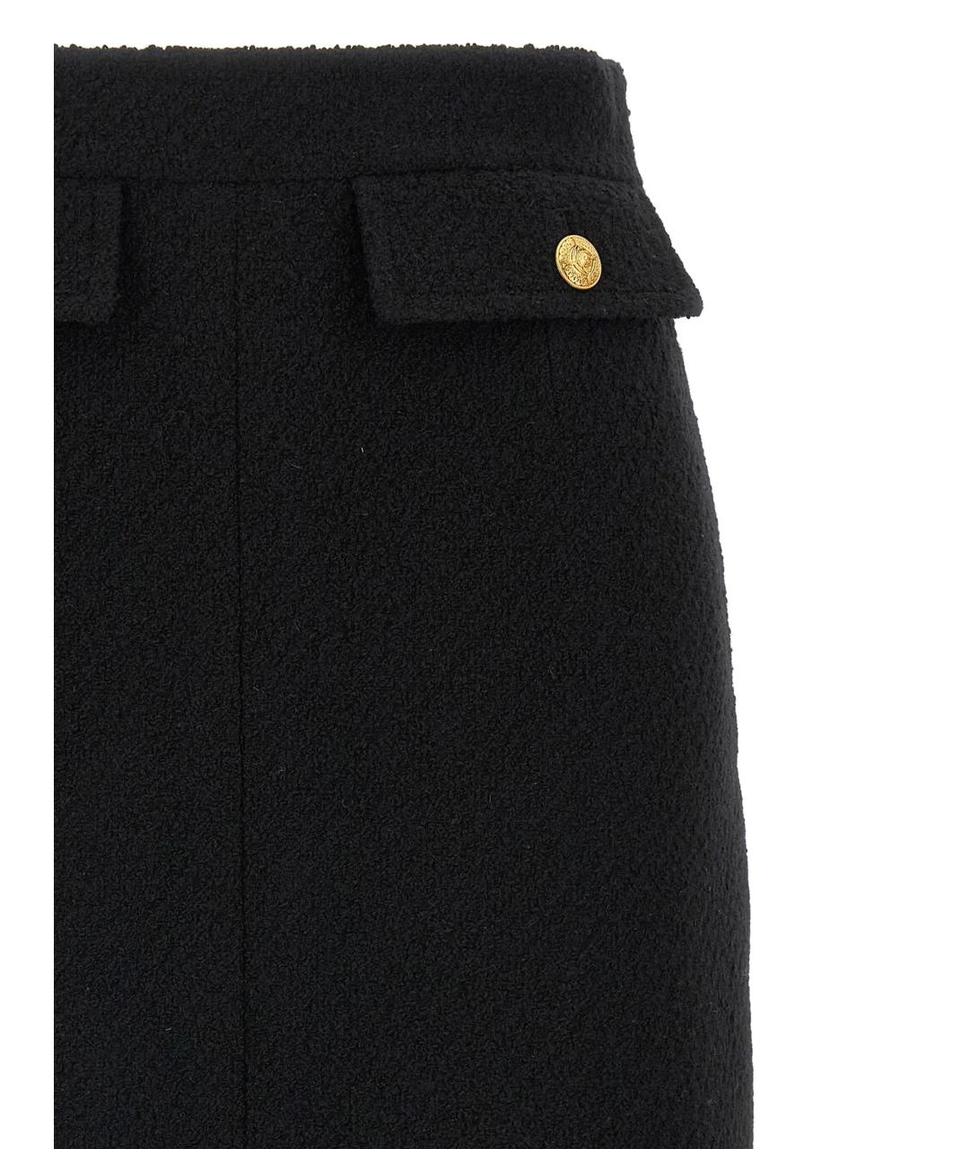 CHLOE Черная шерстяная юбка миди, фото 2
