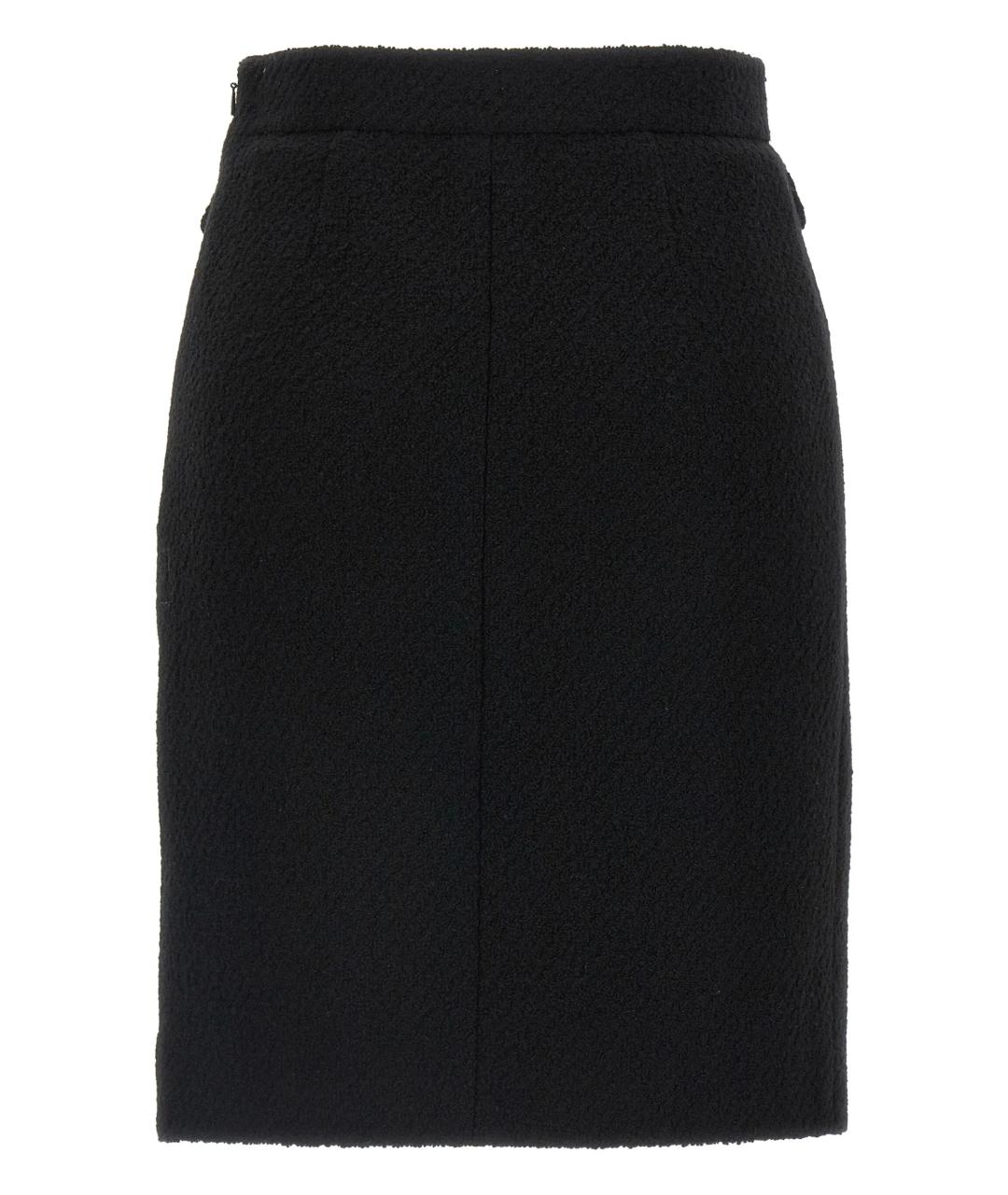 CHLOE Черная шерстяная юбка миди, фото 3