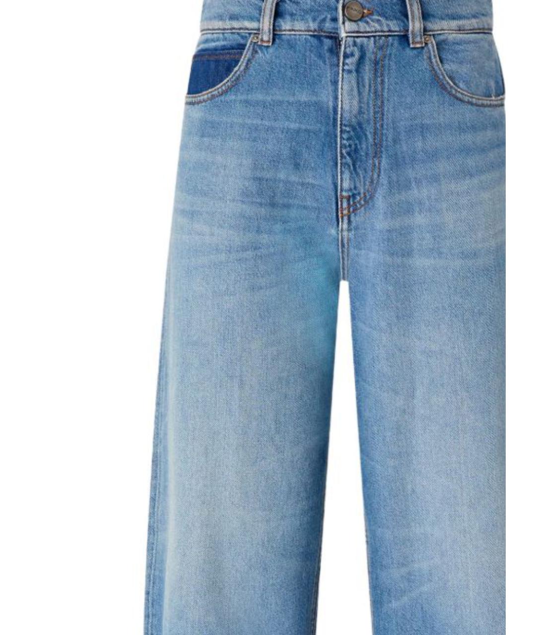 PINKO Голубые хлопковые прямые джинсы, фото 2