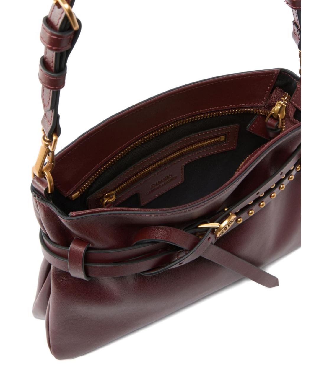PINKO Бордовая кожаная сумка через плечо, фото 3