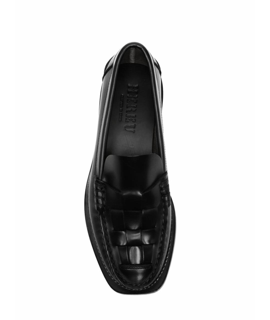 HEREU Черные кожаные лоферы, фото 4