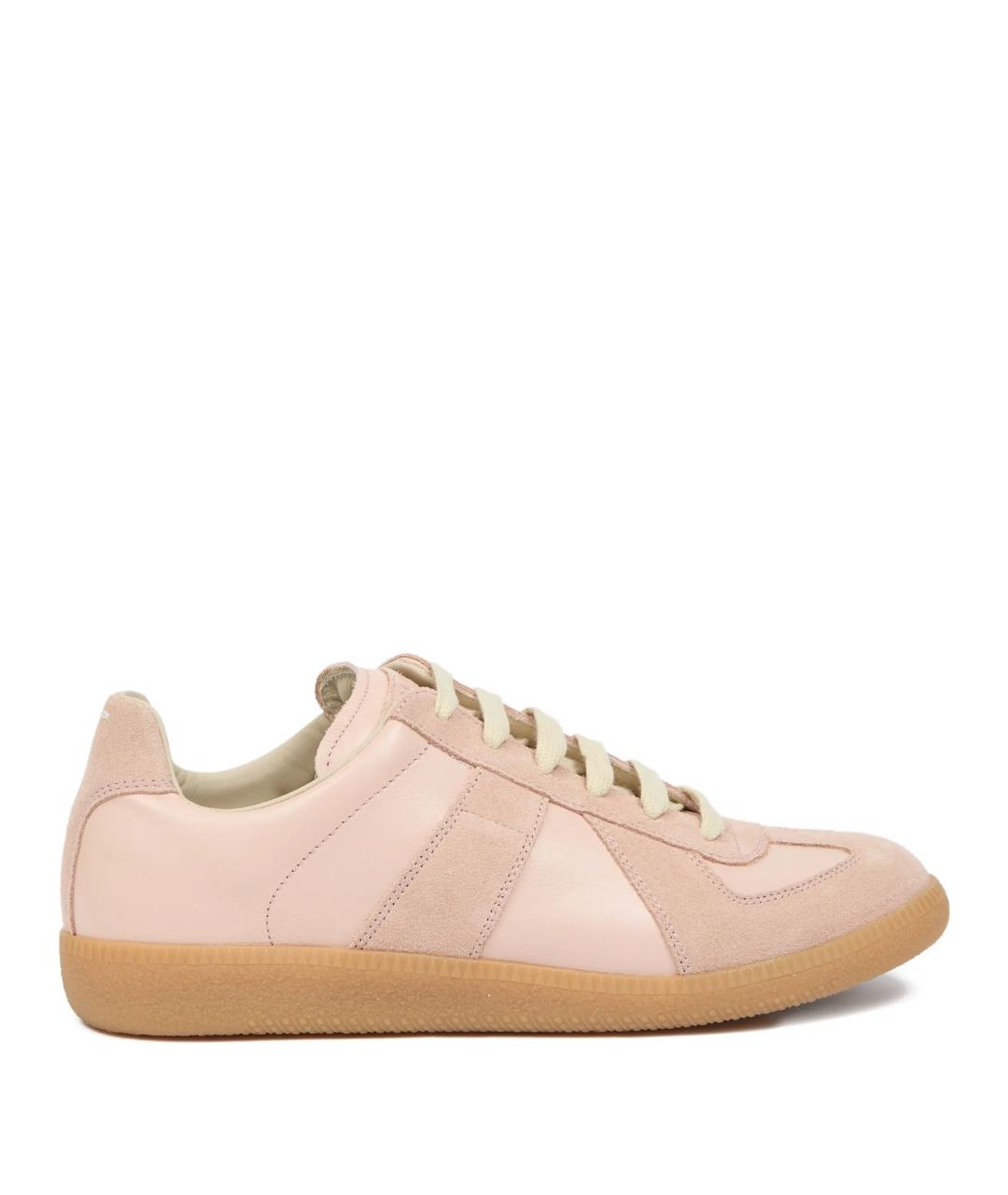 MAISON MARGIELA Розовые кожаные кеды, фото 1