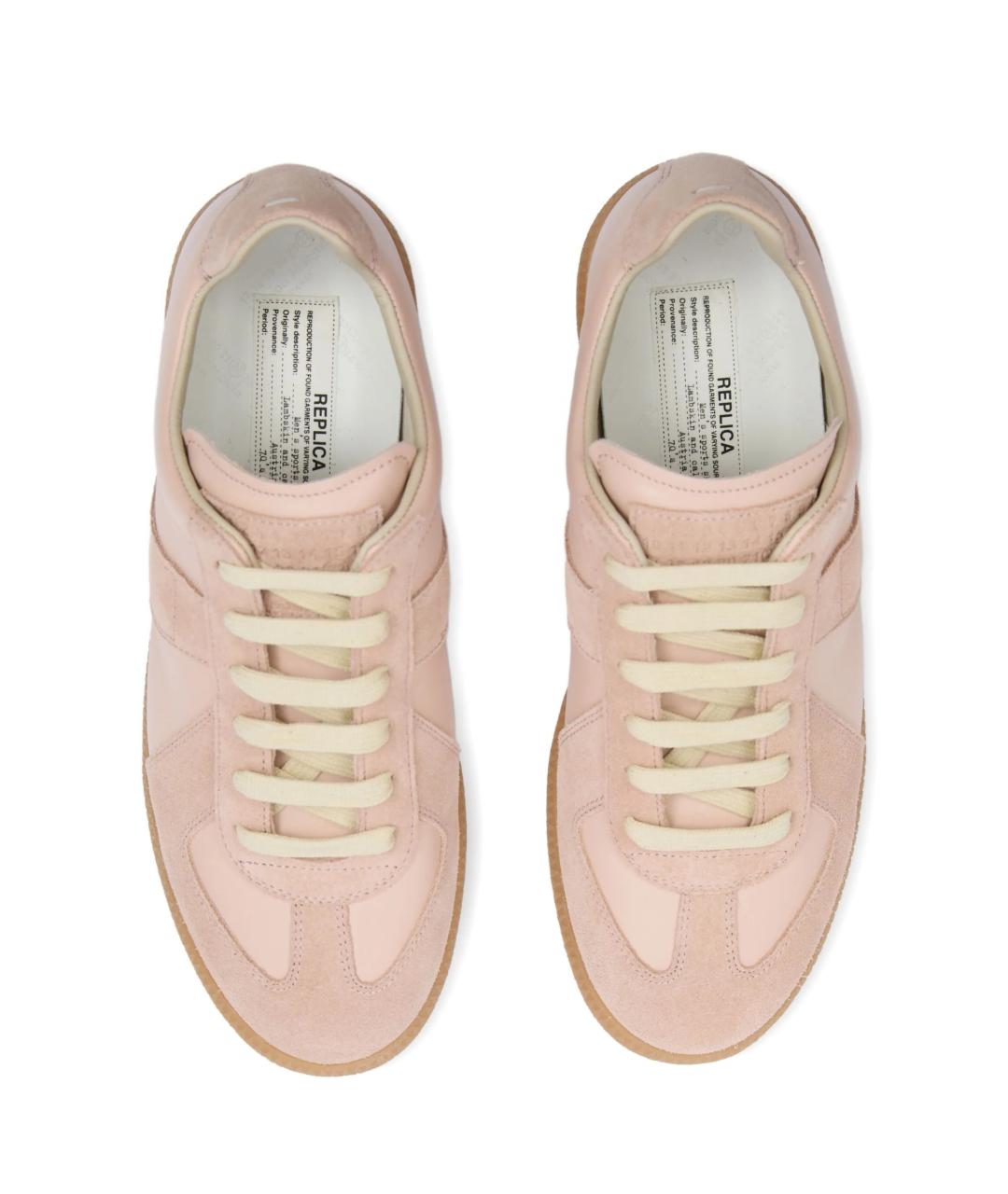 MAISON MARGIELA Розовые кожаные кеды, фото 4