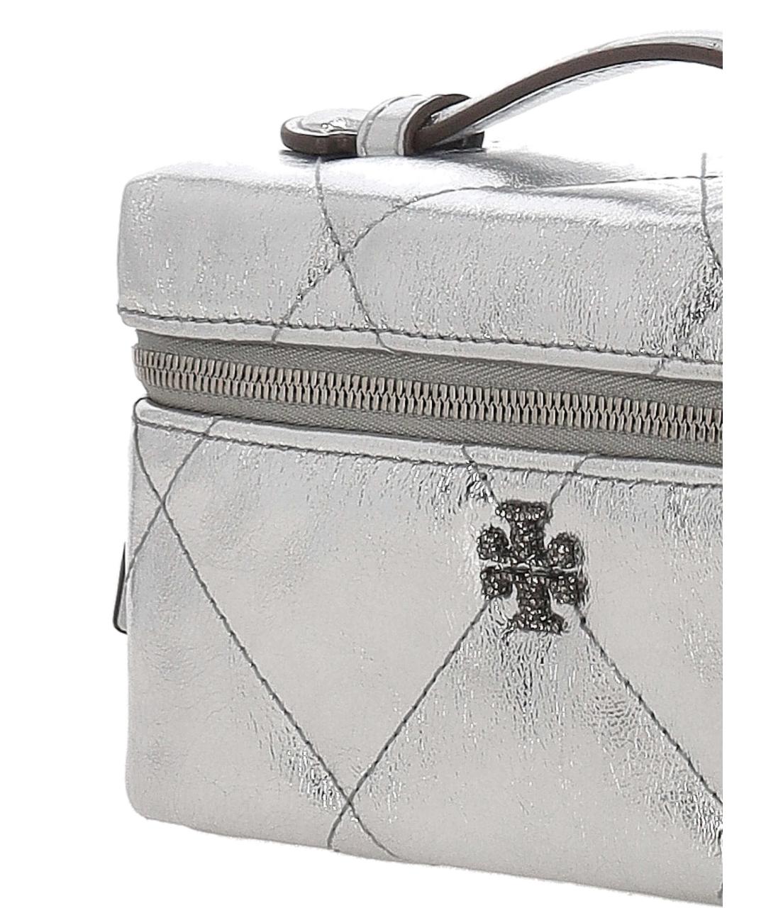 TORY BURCH Серебряная кожаная сумка через плечо, фото 4