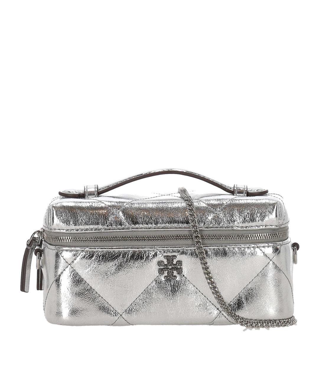 TORY BURCH Серебряная кожаная сумка через плечо, фото 1