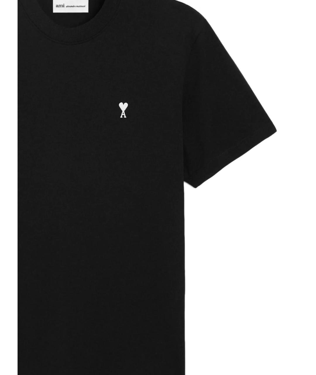 Ami Paris Черная хлопковая футболка, фото 2