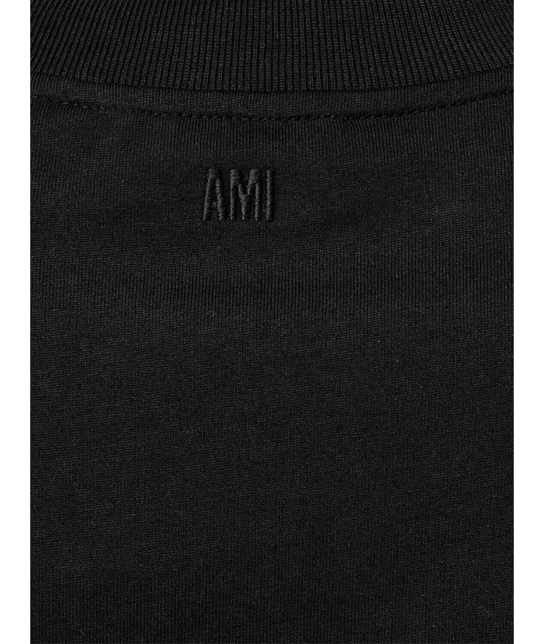 Ami Paris Черная хлопковая футболка, фото 4