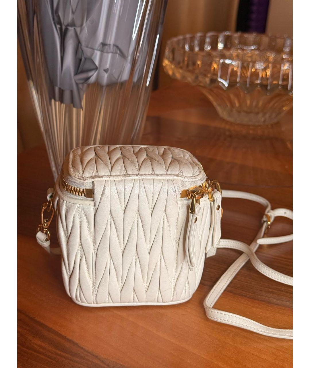 MIU MIU Белая кожаная сумка через плечо, фото 3