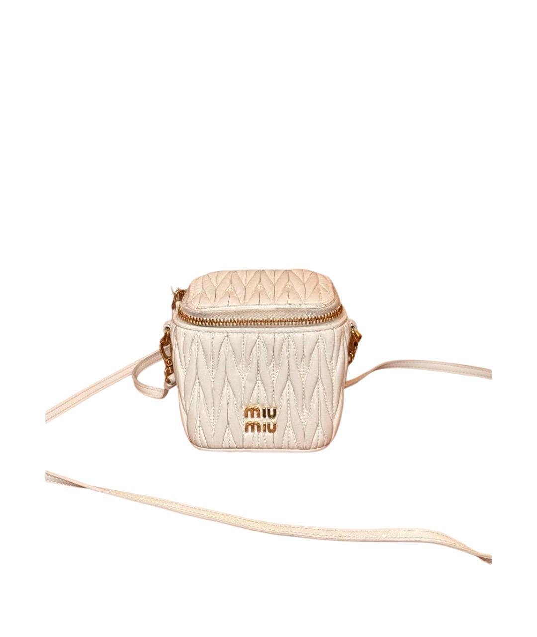 MIU MIU Белая кожаная сумка через плечо, фото 1