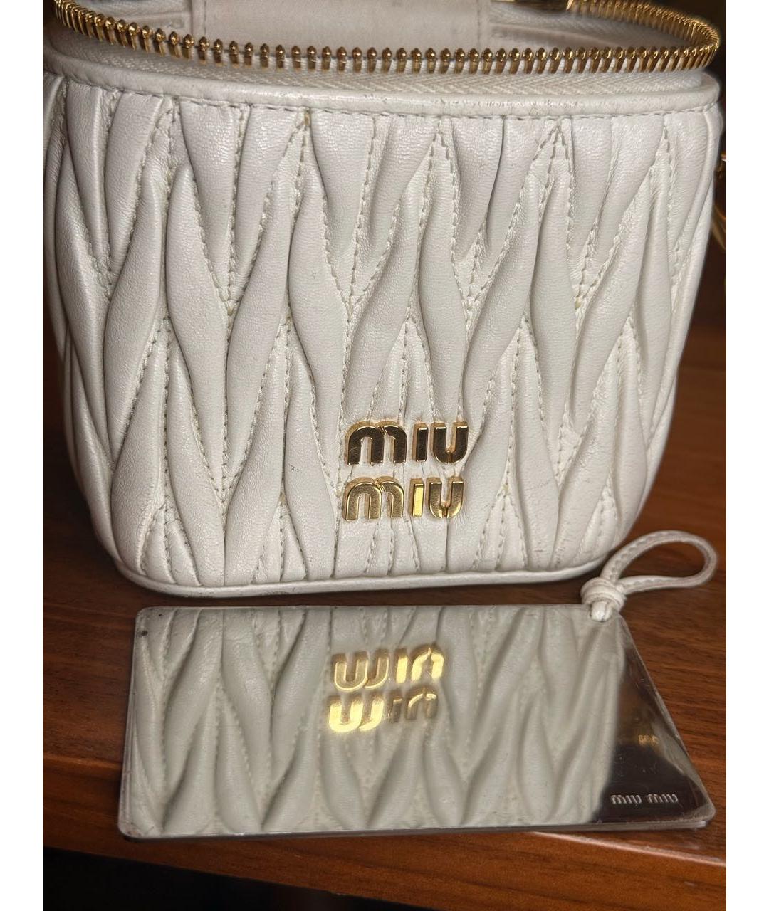 MIU MIU Белая кожаная сумка через плечо, фото 7