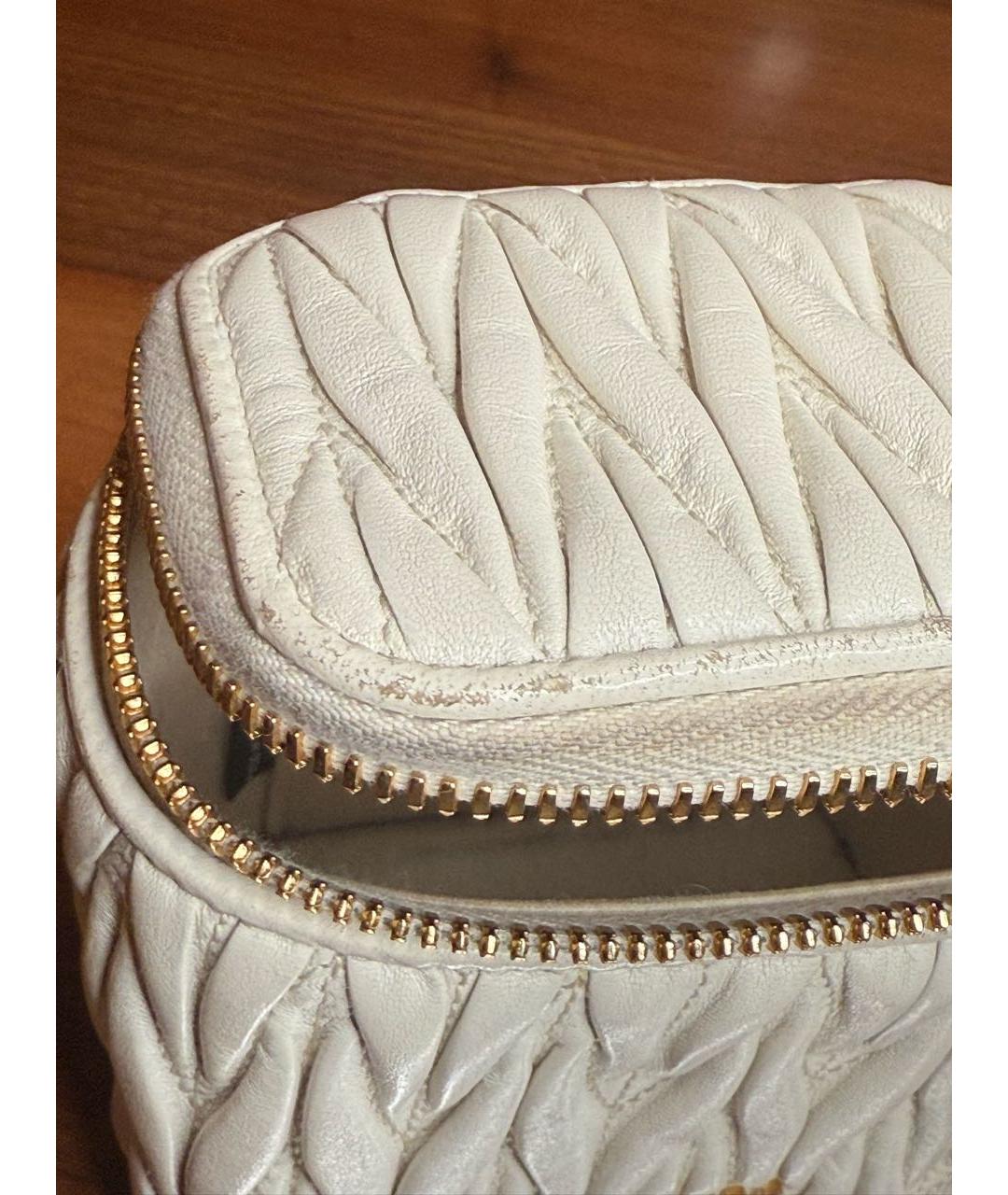MIU MIU Белая кожаная сумка через плечо, фото 6