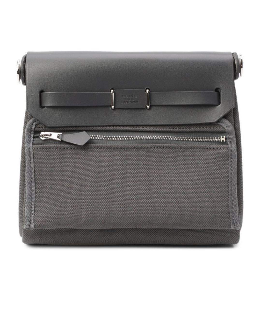 HERMES Серая тканевая сумка через плечо, фото 3