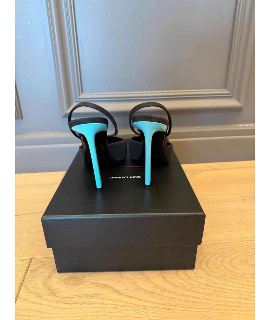 SAINT LAURENT Черные текстильные туфли, фото 4