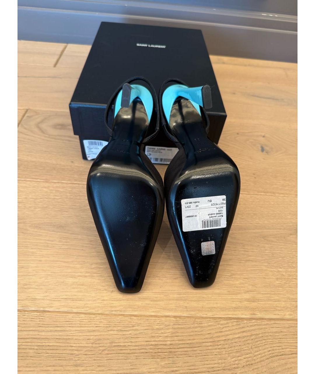 SAINT LAURENT Черные текстильные туфли, фото 5