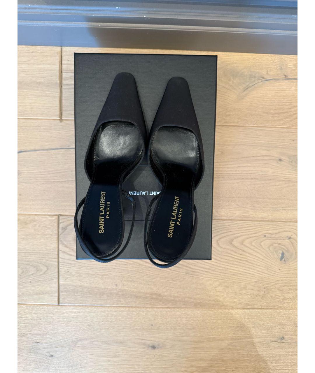 SAINT LAURENT Черные текстильные туфли, фото 3