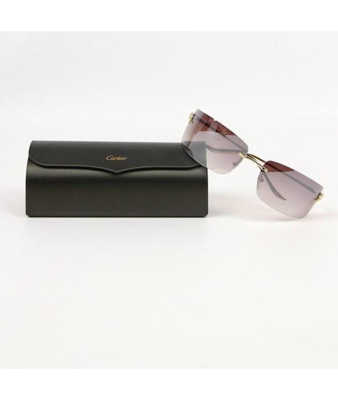 CARTIER Золотые металлические солнцезащитные очки, фото 3