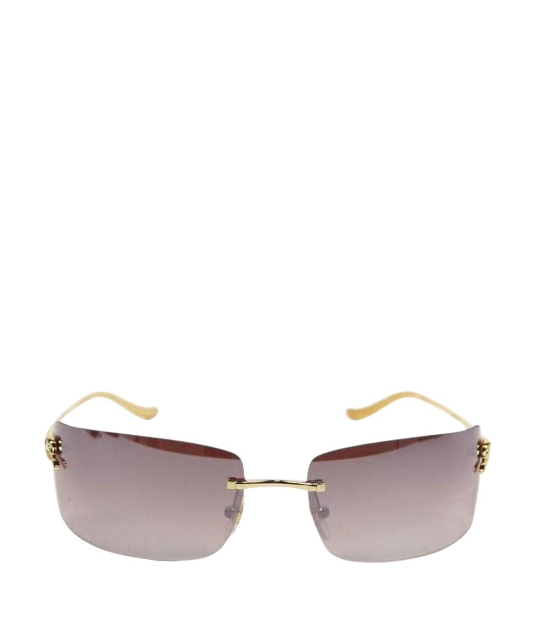 CARTIER Золотые металлические солнцезащитные очки, фото 1