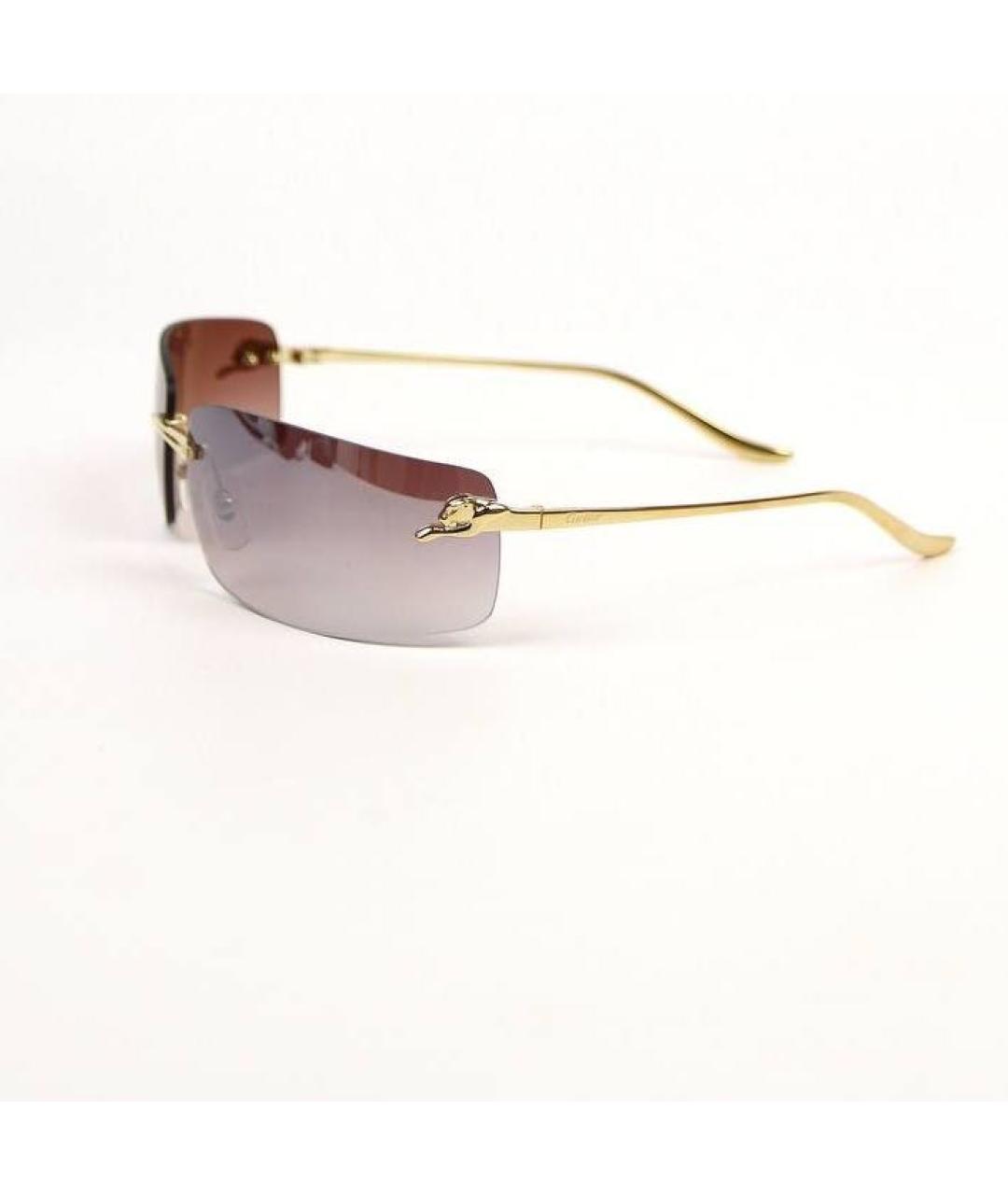 CARTIER Золотые металлические солнцезащитные очки, фото 5