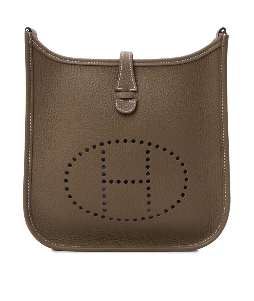 HERMES Хаки кожаная сумка через плечо, фото 1