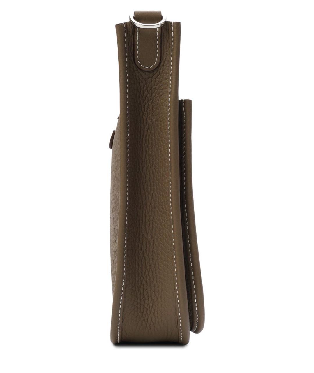 HERMES Хаки кожаная сумка через плечо, фото 2