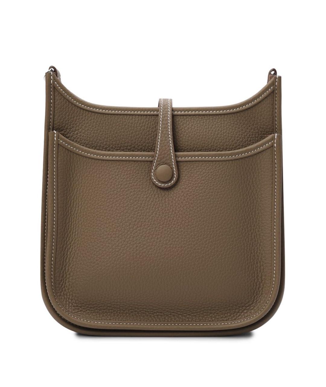 HERMES Хаки кожаная сумка через плечо, фото 3