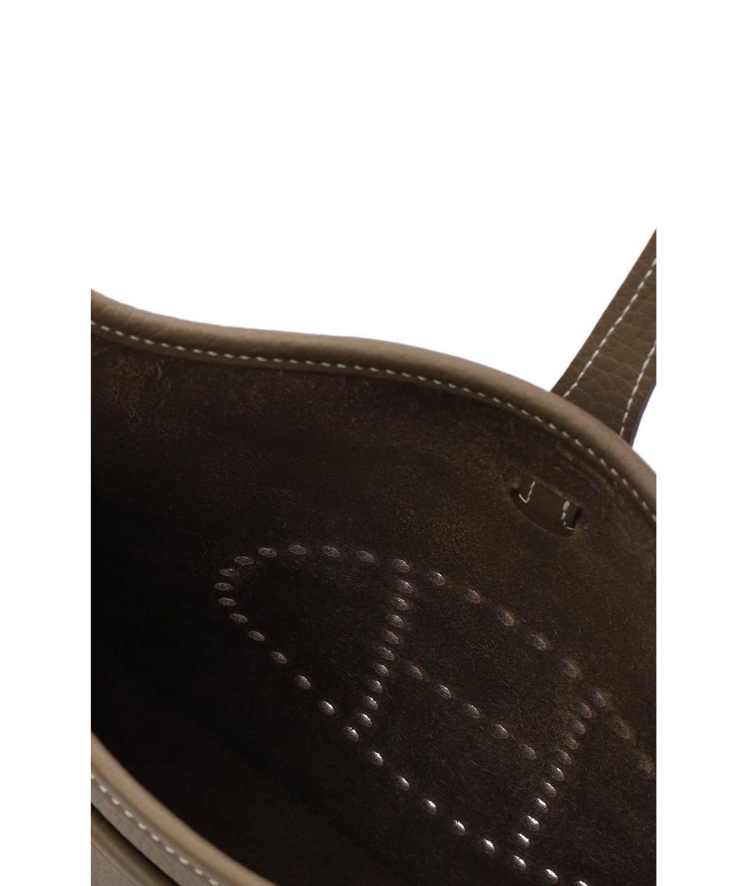 HERMES Хаки кожаная сумка через плечо, фото 4