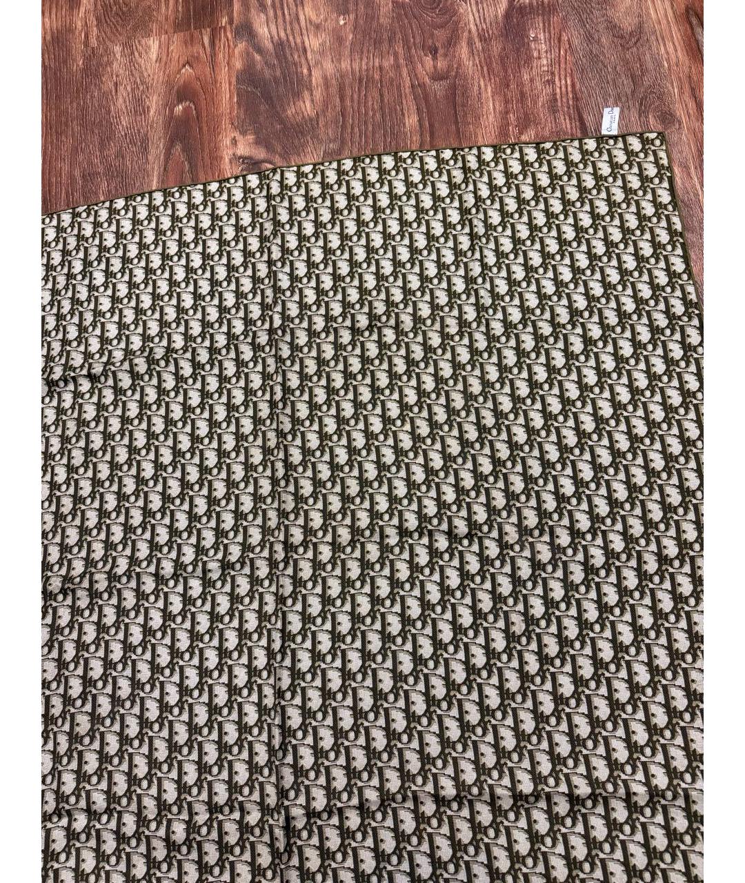 CHRISTIAN DIOR Хаки шелковый платок, фото 5