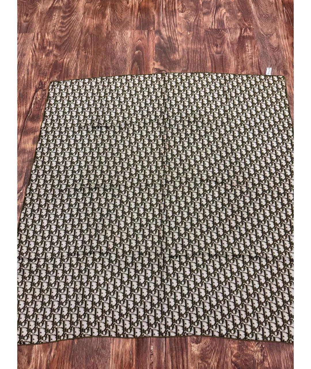 CHRISTIAN DIOR Хаки шелковый платок, фото 2