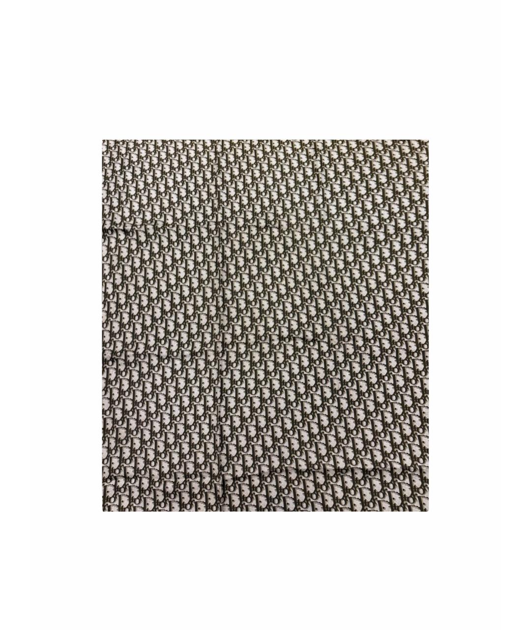 CHRISTIAN DIOR Хаки шелковый платок, фото 1