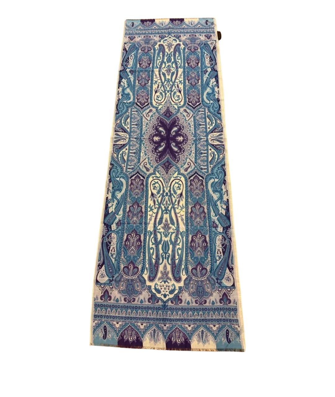 ETRO Голубой хлопковый шарф, фото 1