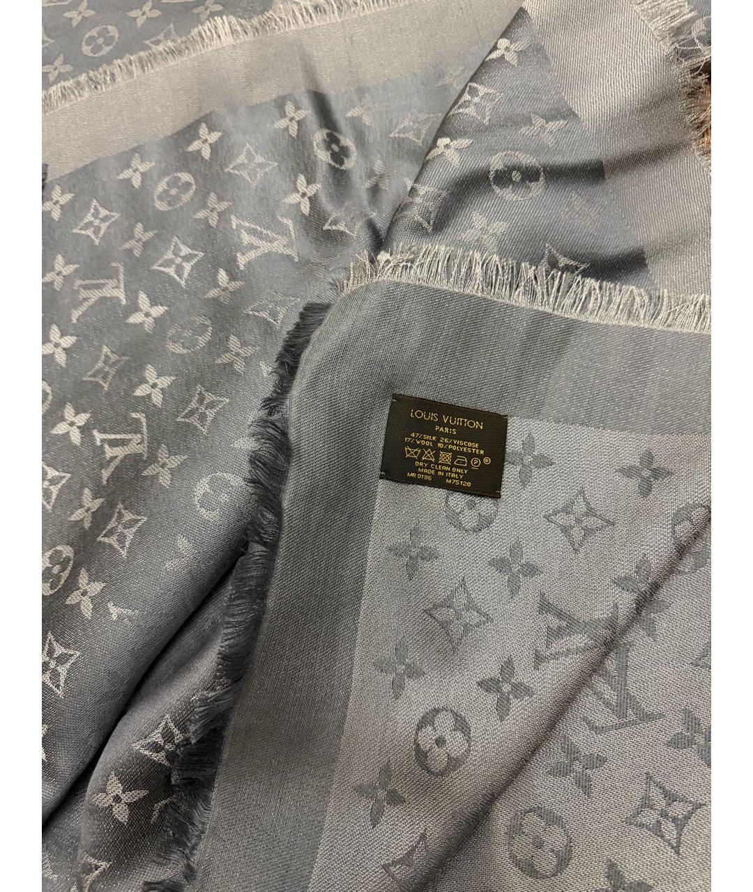 LOUIS VUITTON Серебрянный шарф, фото 4