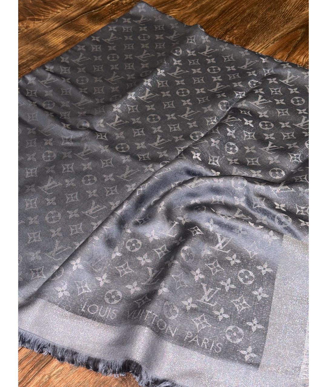 LOUIS VUITTON Серебрянный шарф, фото 3